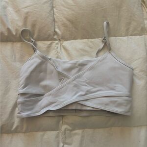 ALO Yoga White Cross Back Sports Bra (M)